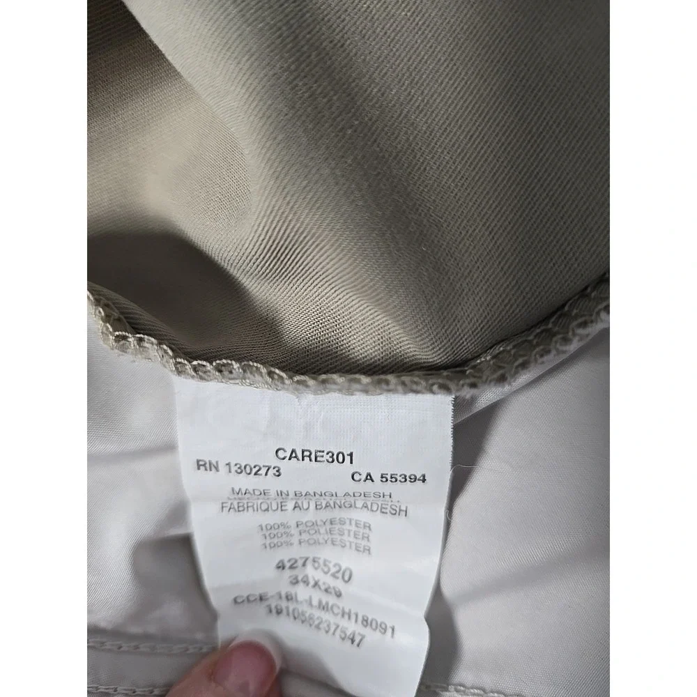 Lee Performance Series 34x28‎ Tan Extreme Comfort Stretch Mens Chino Pants